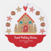 Foto Schattige Gingerbread Sweet Vakantie wensen R Ornament Kaart (Voorkant)
