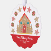 Foto Schattige Gingerbread Sweet Vakantie wensen R Ornament Kaart (Links)