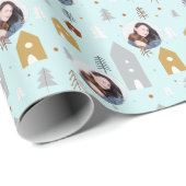 Foto Schattige Leuk Kerstfeest Cadeaupapier (Rol Hoek)