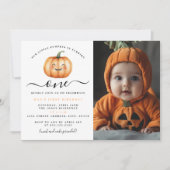 Foto Schattige Little Pumpkin eerste verjaardagsfe Kaart (Voorkant)