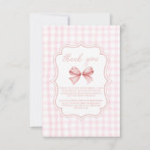 Foto Schattige Roze Bow Vrijgezellenfeest Bedankkaart (Voorkant)