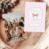 Foto Schattige Roze Bow Vrijgezellenfeest Bedankkaart