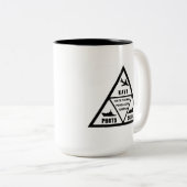 FOTO SCHOOL LOGO IN B&W TWEEKLEURIGE KOFFIEMOK (Voorkant rechts)