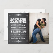 Foto schoolbord Save the Date Wedding Briefkaart (Voorkant / Achterkant)