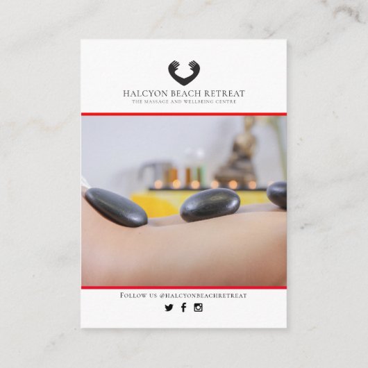 Foto: schoonheidspromo rood wit bedrijf visitekaartje (Achterkant)