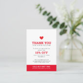 Foto: schoonheidspromo rood wit bedrijf visitekaartje (Staand voorkant)