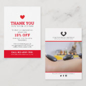 Foto: schoonheidspromo rood wit bedrijf visitekaartje (Voorkant / Achterkant)