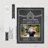 Foto Schuur Chalkboard Bruiloft Save The Date Kaar Aankondigingskaart (Voorkant / Achterkant)