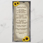 Foto  Schuur Hout Zonnebloem Trouwprogramma's Programmakaart (Achterkant)