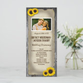 Foto  Schuur Hout Zonnebloem Trouwprogramma's Programmakaart (Staand voorkant)