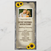 Foto  Schuur Hout Zonnebloem Trouwprogramma's Programmakaart (Voorkant)