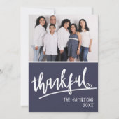 Foto Script Heart Thankful Thanksgiving Feestdagenkaart (Voorkant)