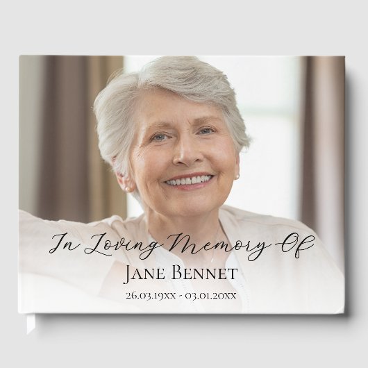 Foto-script In Loving Memory-herdenkingsboek Gastenboek (Voorkant)