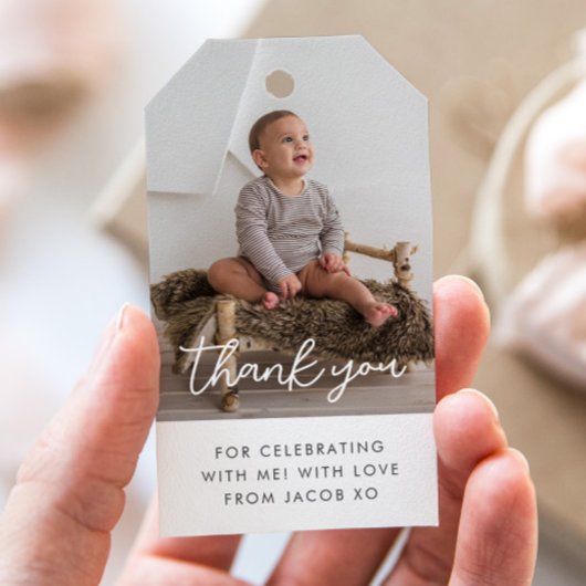 Foto Script Jongen Bedankt Cadeautags Cadeaulabel