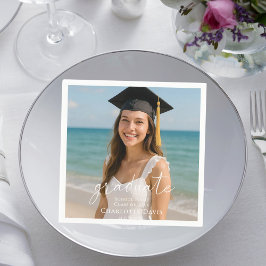 Foto-script luncheon voor diploma-uitreiking servet