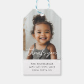 Foto Script Meisje Bedankt Cadeautags Cadeaulabel (Voorkant)