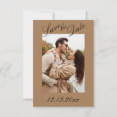 Foto Script Modern Stripe Neutral Save the Date (Voorkant)