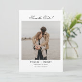 Foto Script Moderne Trouwkaart Save The Date (Staand voorkant)