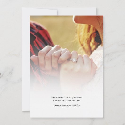 Foto Script Moderne Trouwkaart Save The Date (Achterkant)