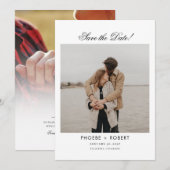 Foto Script Moderne Trouwkaart Save The Date (Voorkant / Achterkant)