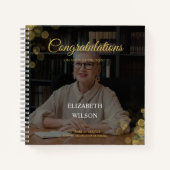 Foto Script Pensioen Party Gold Confetti Guest Notitieboek (Voorkant)