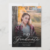 Foto Script Promotie Diploma Afstudeeraankondiging Kaart (Voorkant)
