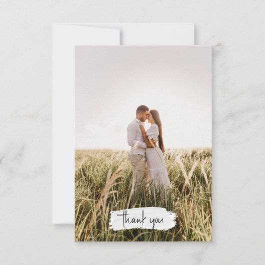 Foto script Simple Elegant Wedding Bedankkaart (Voorkant)