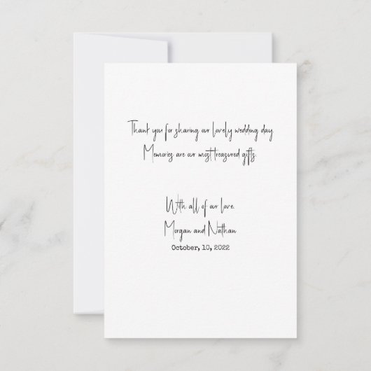 Foto script Simple Elegant Wedding Bedankkaart (Achterkant)