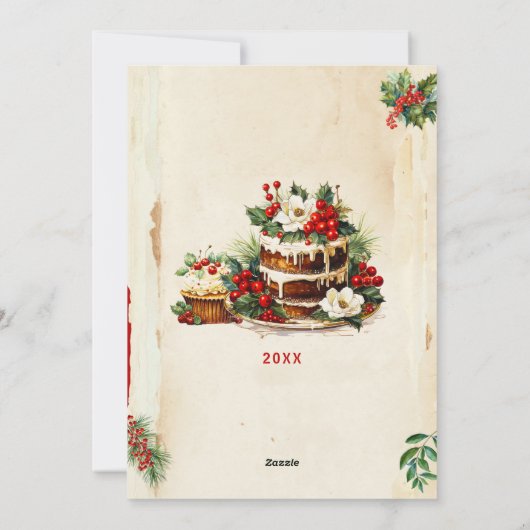 Foto  Script Traditioneel Eerste Kerstdag Feestdagenkaart (Achterkant)