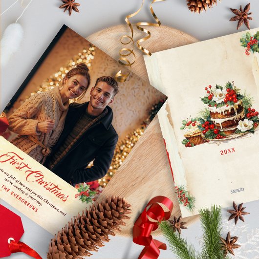 Foto  Script Traditioneel Eerste Kerstdag Feestdagenkaart