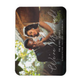 Foto & Script Typography Wedding Announcement Magneet (Verticaal)