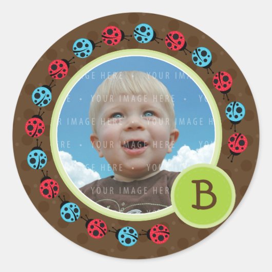 FOTO SEAL:: lieveheersbeestje cirkel 1 Ronde Sticker (Voorkant)