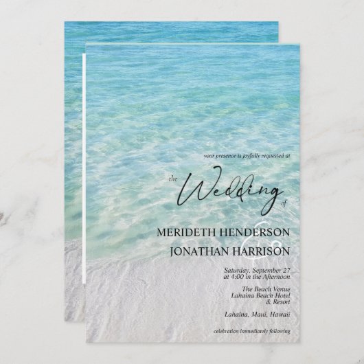 Foto Seaside Zee Glass Website strand Kaart (Voorkant / Achterkant)