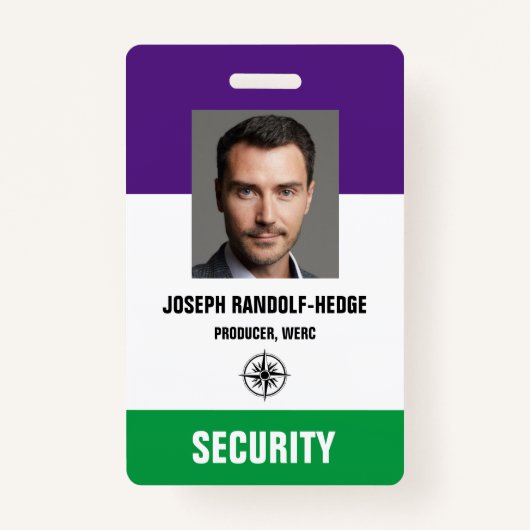 FOTO SECURITY PASS - Foto I.D. Badge (Voorkant)