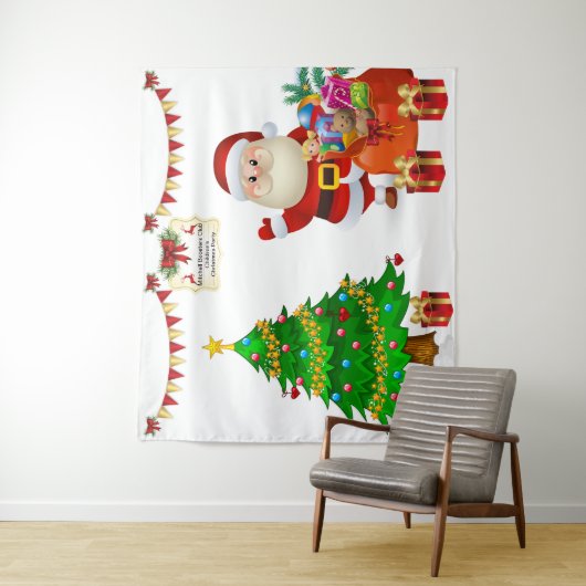 Foto Selfie Achtergrond Kerstmis Personaliseer Tek Wandkleed (In situ)