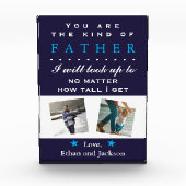 Foto Sentimental Vaderdag Verjaardag Glazen Blok (Voorkant)