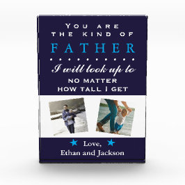 Foto Sentimental Vaderdag Verjaardag Glazen Blok