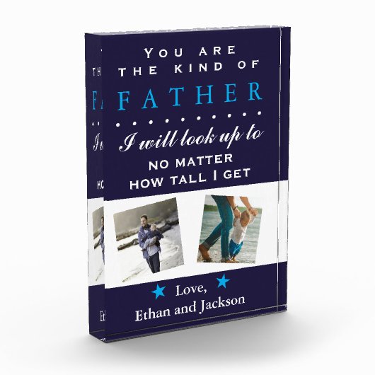 Foto Sentimental Vaderdag Verjaardag Glazen Blok (Links)