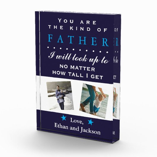 Foto Sentimental Vaderdag Verjaardag Glazen Blok (Rechts)