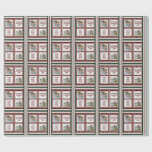 Foto Sentimentnaam Rood Groen Gestreept Kerstmis Cadeaupapier (Vlak)