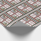 Foto Sentimentnaam Rood Groen Gestreept Kerstmis Cadeaupapier (Hoek)