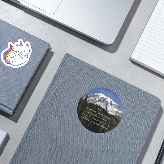 Foto Serenity Prayer Mount Rainier Ronde Sticker