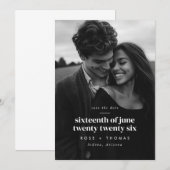 Foto Serif Schrift Save the Date (Voorkant / Achterkant)