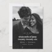 Foto Serif Script Save the Date (Voorkant)