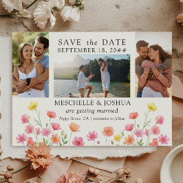 Foto Set Roze Oranje Bloemige Bruiloft Save The Date