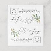 Foto Share Folded Table Card greenery en Gold Plaatskaartje (Buitenkant ongevouwen)