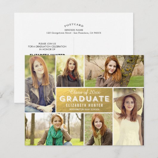 Foto Showcase Afstuderen Aankondiging GOLD (Voorkant / Achterkant)