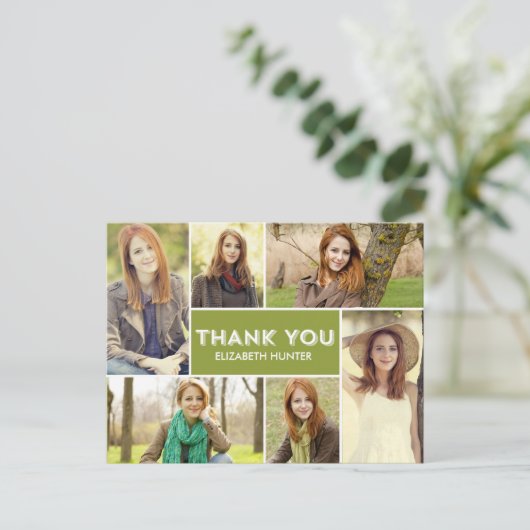 Foto Showcase Afstuderen Dank u kaart - Kleur (Staand voorkant)