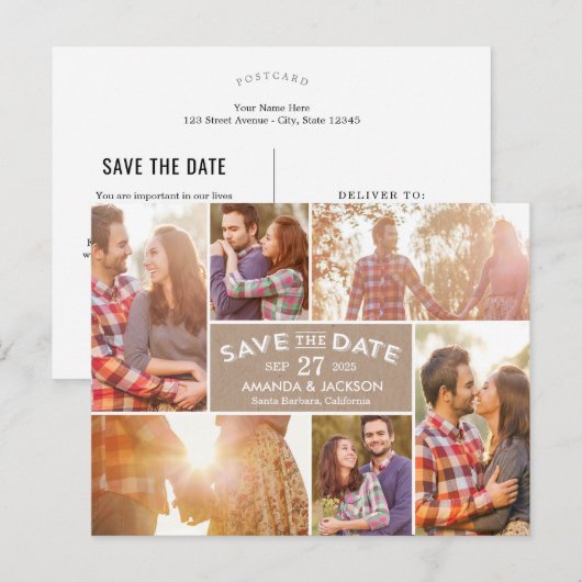 Foto Showcase Save the Date Briefkaart (Voorkant / Achterkant)
