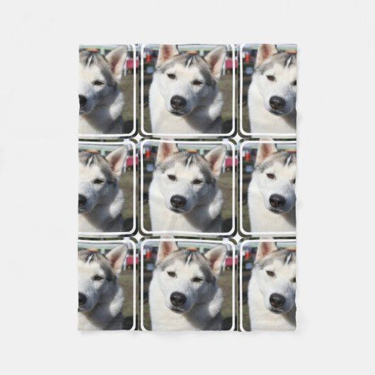 Foto Siberian Husky Dog Fleece Deken (Voorkant)